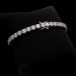 925 Silver, 14.40CTW Moissanite Tennis Bracelet